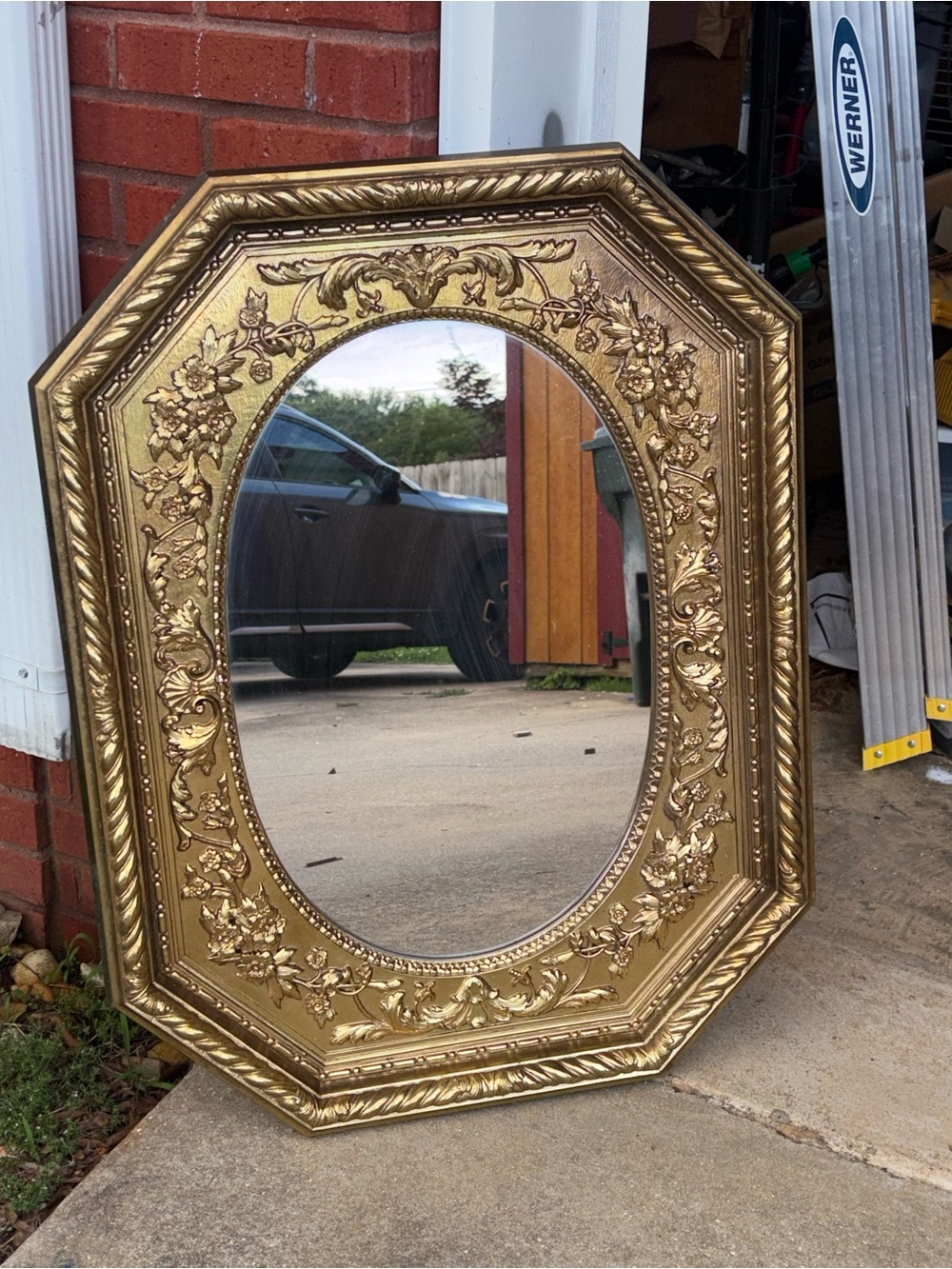 Homco Ornate Gold Octagonal Wall Mirror